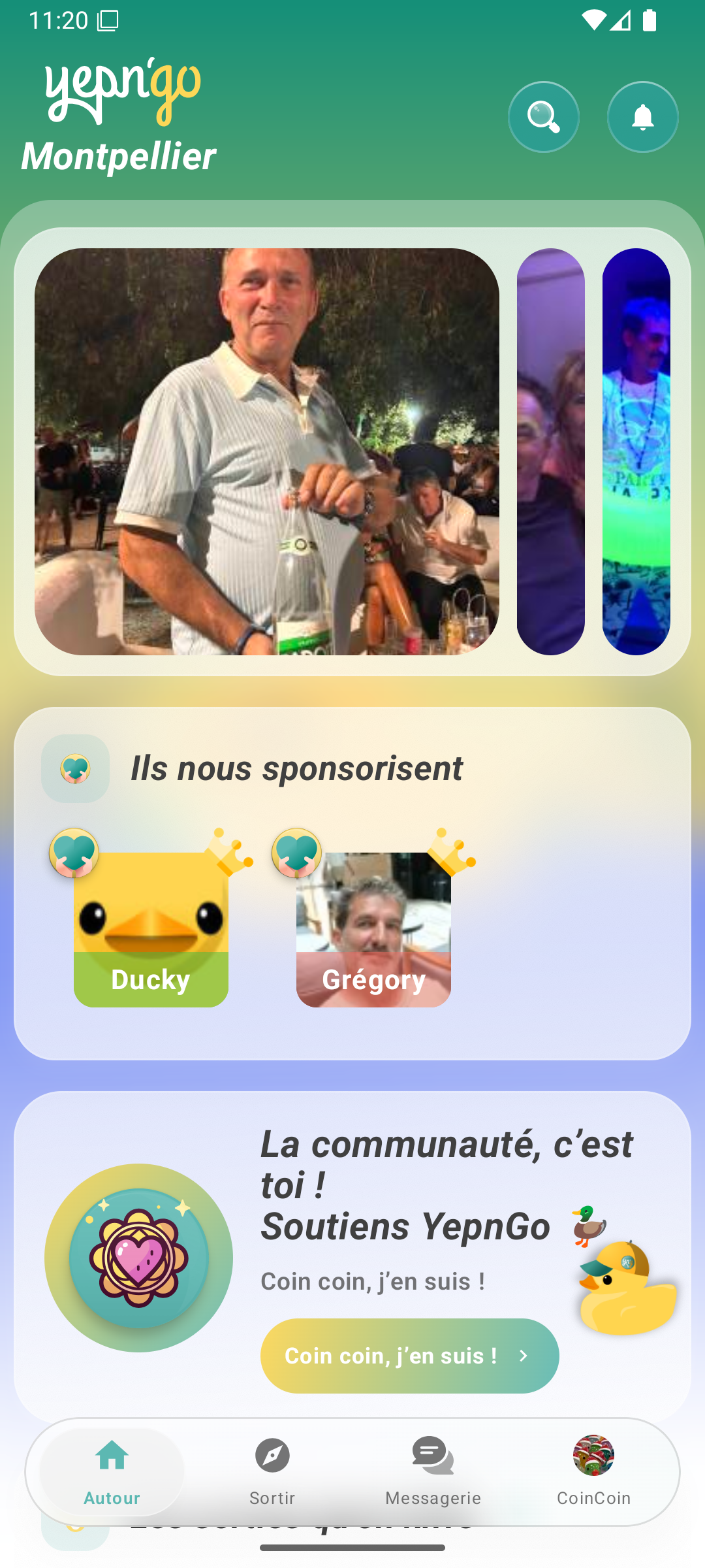 Écran d’accueil de YepnGo 4 sur Android
